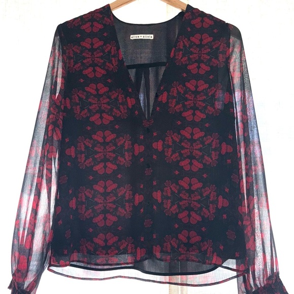 Alice + Olivia Floral Cassandra Blouse - Picture 2 of 8